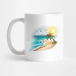 Paisagem linda de uma praia com um por do sol maravilhoso!! Mug